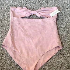 Anthropologie Blush Scalloped Swimsuit